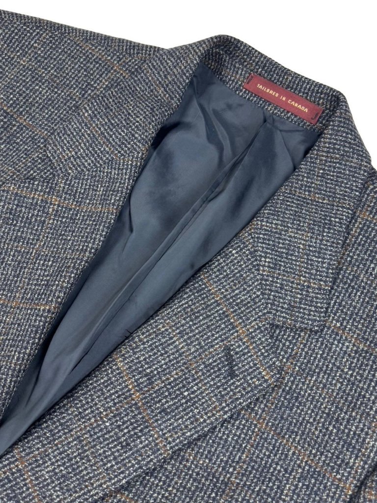 Nordstrom Classic Men's Flannel Wool 2-Button Blazer Gray Plaid 46r